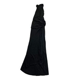 Alexandre Vauthier Mock Neck Halter Gown in Black